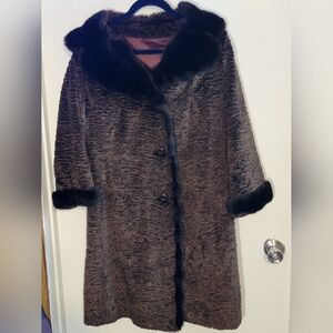Sycamore Aristocrat Vintage 1970's Brown Faux Fur Women's Coat